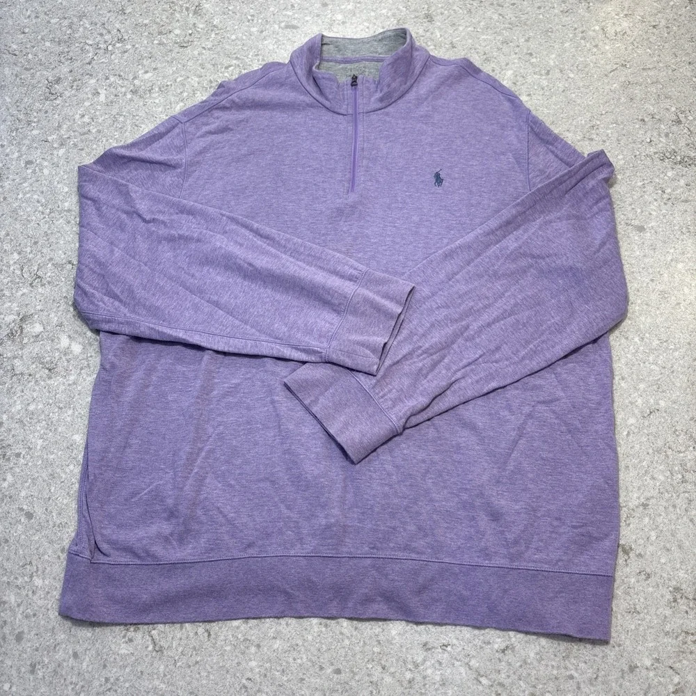 Polo by Ralph Lauren Size 2XL* Purple 1/4 Zip Men's Pull Over Purple